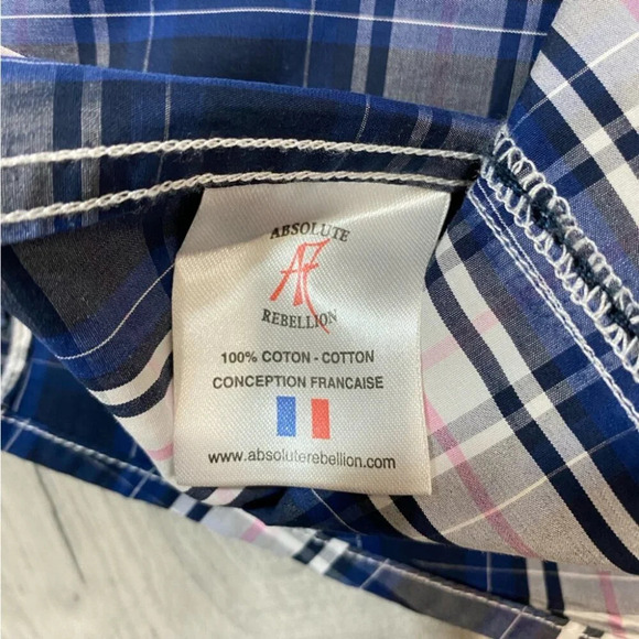 Absolute Rebellion French Style Bold Dress Down Slim Fit Shirt XXL - Picture 15 of 16